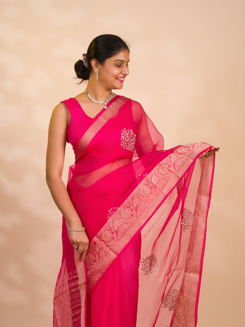 By Banarasi Saree With Festive Wear