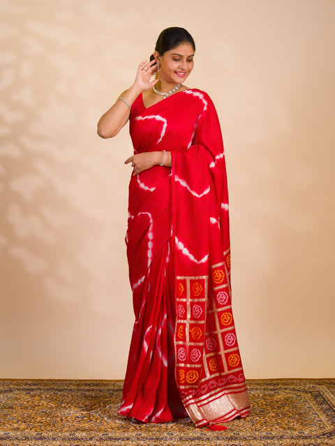 By Bandhani Saree With Festive Wear 