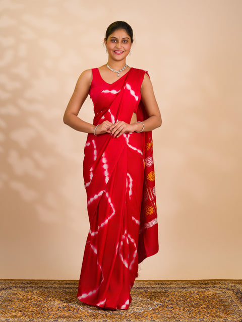 By Bandhani Saree With Festive Wear 