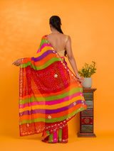 By New Leheriya Style With Gotapatti Work Saree