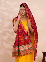 KcPc New Lounch Pure Georgette Marwardi Broach Style With Belbuti Work Chunri