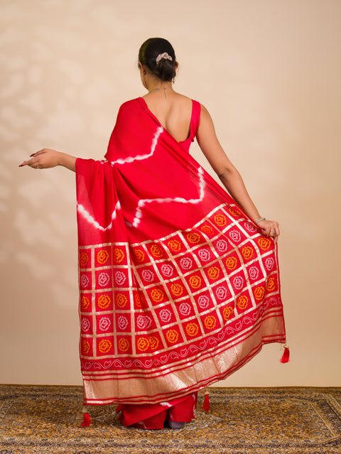 By Bandhani Saree With Festive Wear 