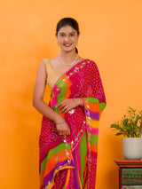 By New Leheriya Style With Gotapatti Work Saree