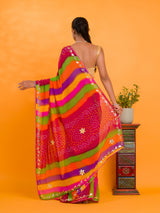 By New Leheriya Style With Gotapatti Work Saree