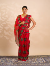 By New Kota dariya Bandhani Style with Bijiya Border work Saree