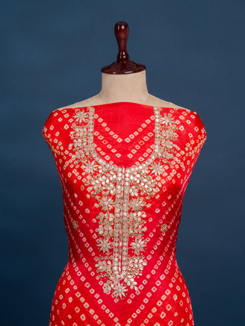 KcPc New Art Silk Bandhani Style With Gotapatti Work Suit KML