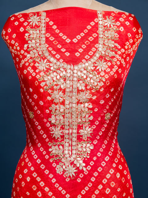 KcPc New Art Silk Bandhani Style With Gotapatti Work Suit KML