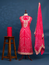 KcPc New Art Silk Bandhani GotapattiWork Salwar Suit KML