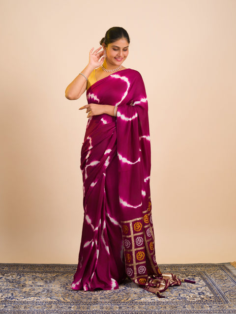By Bandhani Saree With Festive Wear