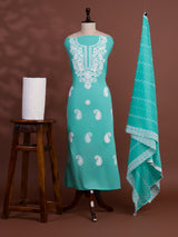KcPc New Arrival Pure Cotton Printed Style With Kashida Work Suit SKS