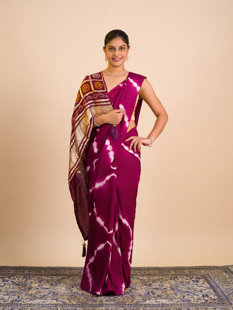 By Bandhani Saree With Festive Wear