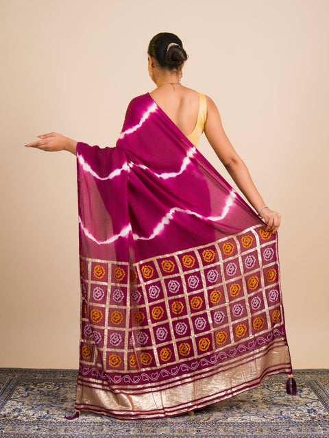 By Bandhani Saree With Festive Wear