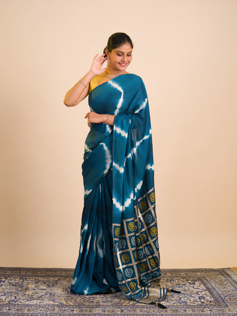 By Bandhani Saree With Festive Wear