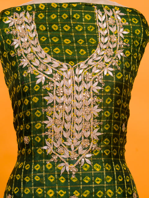 KcPc New Special Art Silk Bandhani Gharchola With Gota patti Stone Work Suit KML
