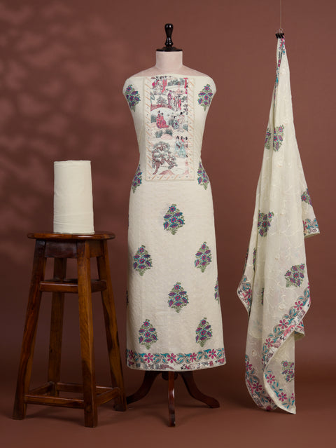 KcPc New Pure Cotton Printed Style With Kashida Work Suit SKS