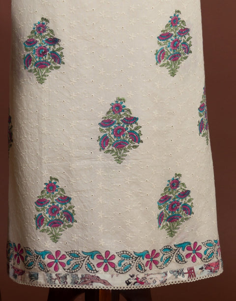 KcPc New Pure Cotton Printed Style With Kashida Work Suit SKS