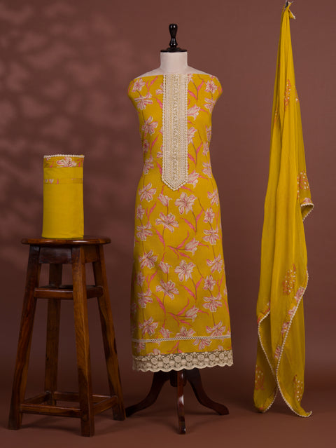 KcPc New Beautiful Pure Cotton Printed Style With Kashida Work Suit SKS