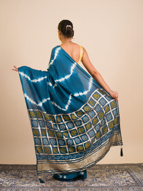 By Bandhani Saree With Festive Wear