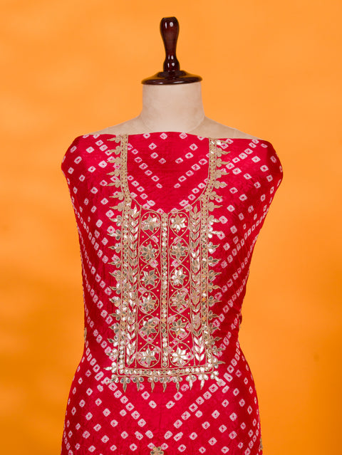 KcPc New Art Silk Bandhani Style With Gotapatti Work Salwar Suit KML