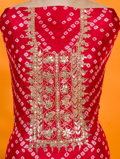 KcPc New Art Silk Bandhani Style With Gotapatti Work Salwar Suit KML