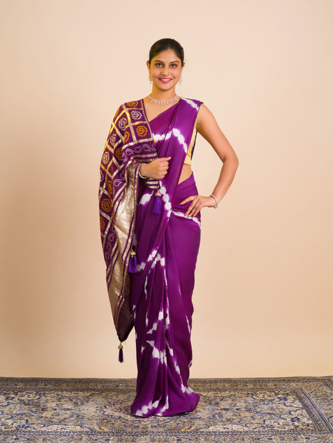 By Bandhani Saree With Festive Wear
