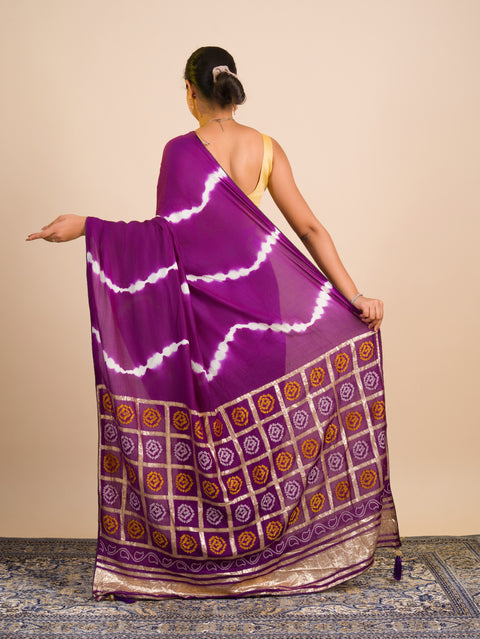 By Bandhani Saree With Festive Wear