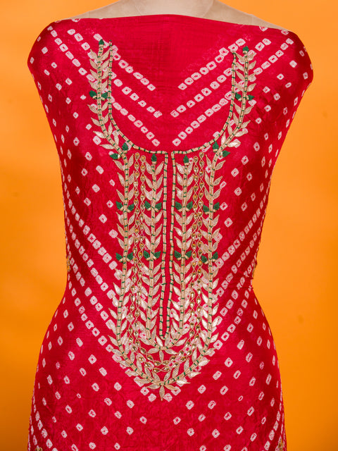 KcPc New Art Silk Bandhani Style With Gotapatti Work Suit KML