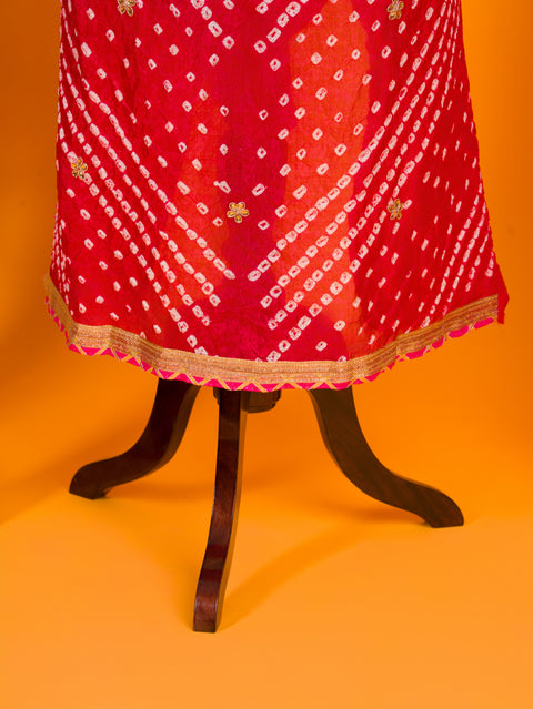 KcPc New Art Silk Bandhani Style With Gotapatti Work Suit KML
