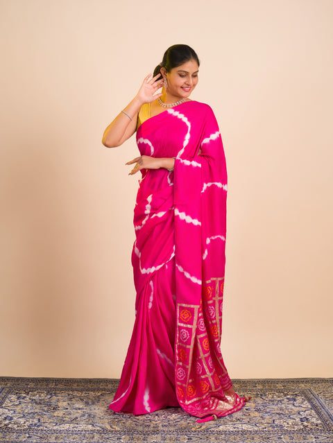 KcPc New Festive Elegance Modal Silk Bandhani Saree with Classic Gharchola Touch  ASH