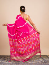 KcPc New Festive Elegance Modal Silk Bandhani Saree with Classic Gharchola TouchASH