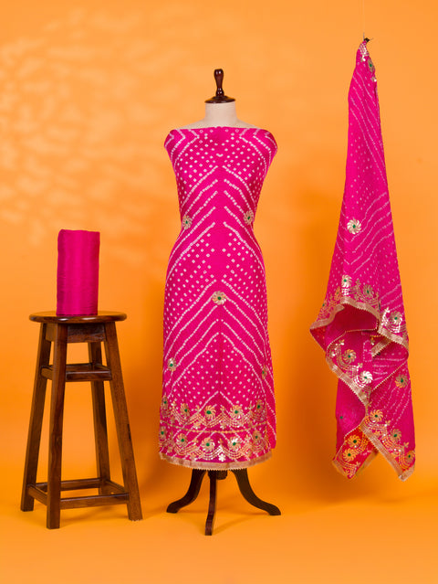 KcPc Art Silk Bandhani Gotapatti Salwar Suit KML
