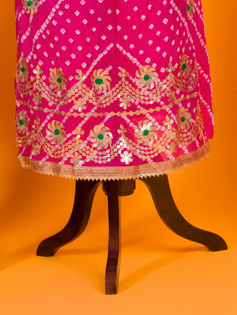 KcPc Art Silk Bandhani Gotapatti Salwar Suit KML