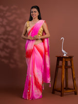  Georgette Multi Colour Gota Patti Work Saree under 1000