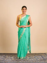 By Letest Elegant Banarasi Saree with Zari Border Perfect for Festive Wear