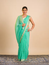 By Letest Elegant Banarasi Saree with Zari Border Perfect for Festive Wear