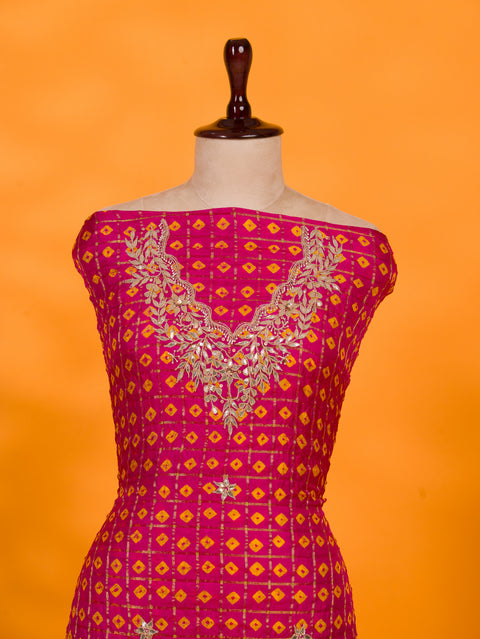KcPc New Trending Art Silk Bandhani Gharchola With Gotapatti Work suit  KML
