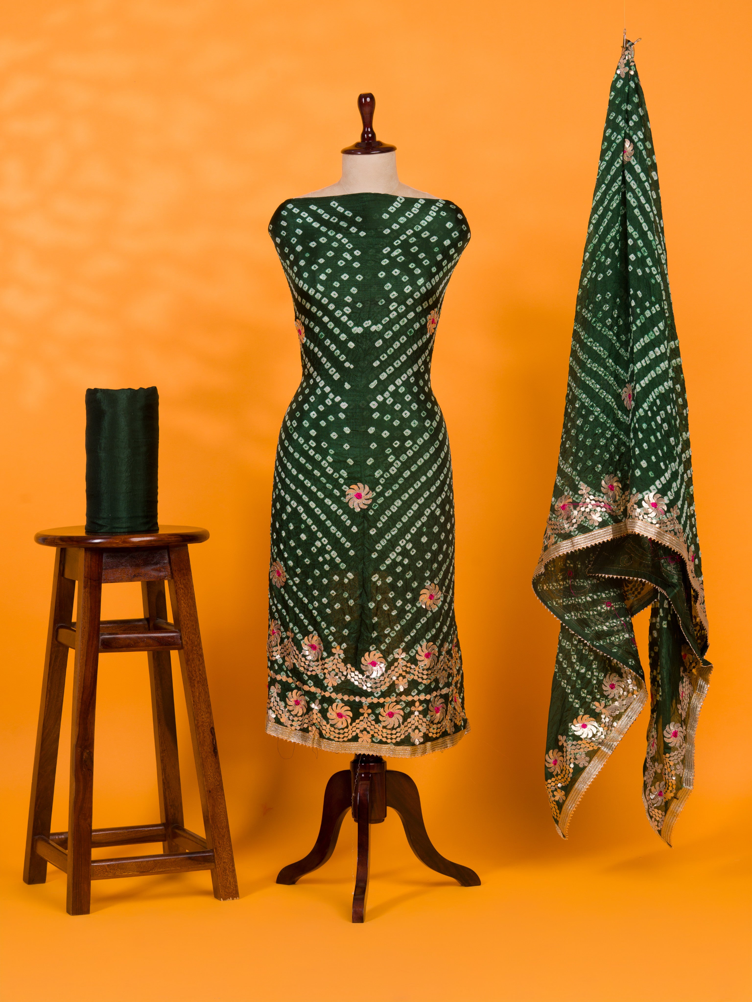 KcPc Art Silk Bandhani Gotapatti Salwar Suit KML