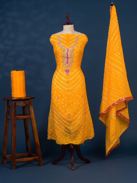 KcPc New Art Silk Bandhani Gotapatti Work Salwar Suit KML