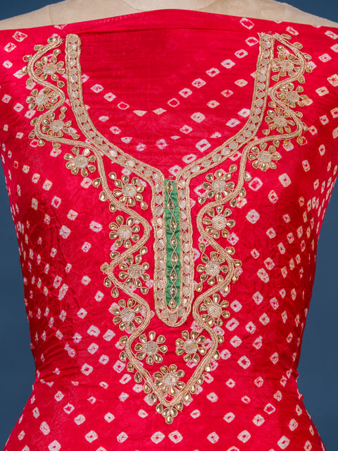 KcPc New Art Silk Bandhani Gotapatti Work Salwar Suit KML