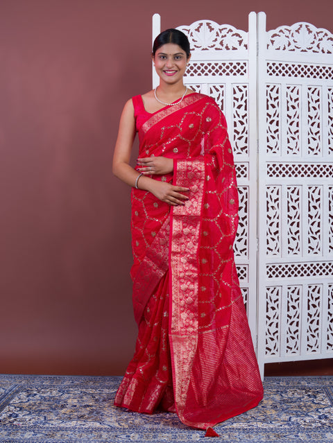 By Banarasi Saree With Traditional Wear