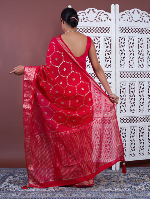 By Banarasi Saree With Traditional Wear