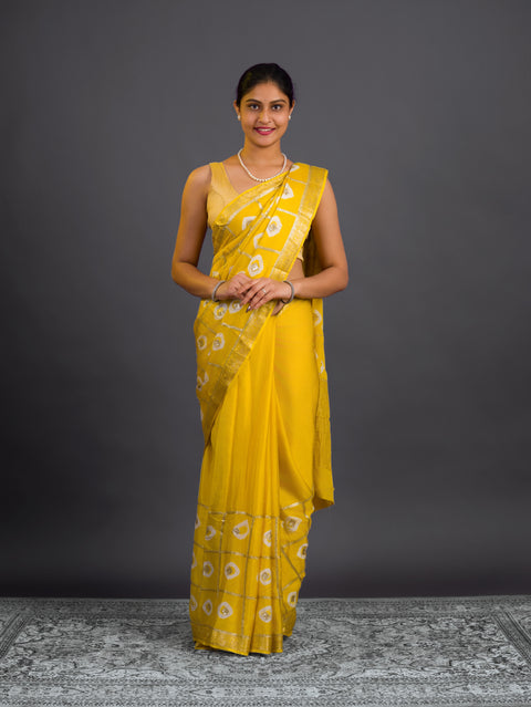 By Banarasi Style Georgette Saree With Exquisite Tari Work