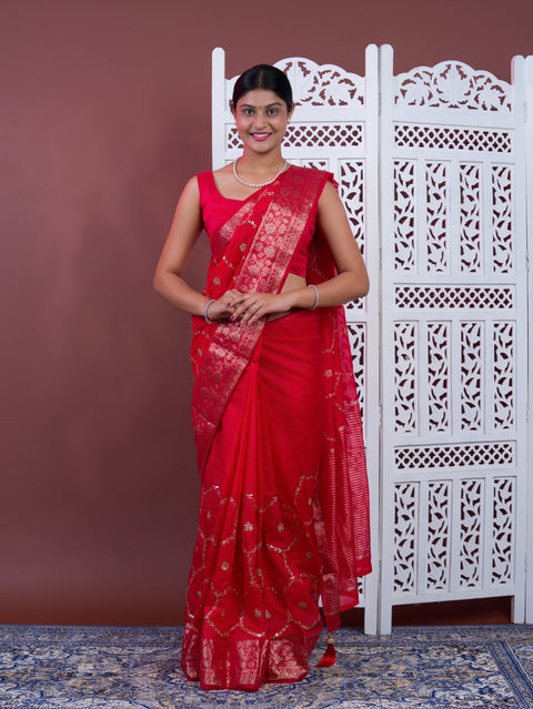 By Banarasi Saree With Traditional Wear