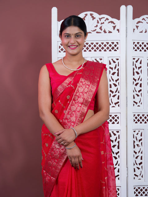 By Banarasi Saree With Traditional Wear
