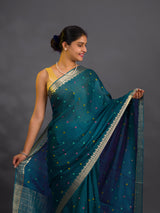 By Letest Elegant Banarasi Saree with Zari Border Perfect for Festive Wear