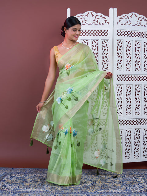 By Printed Saree Wih Casual Wear