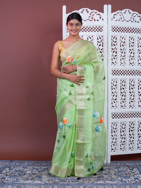By Printed Saree Wih Casual Wear