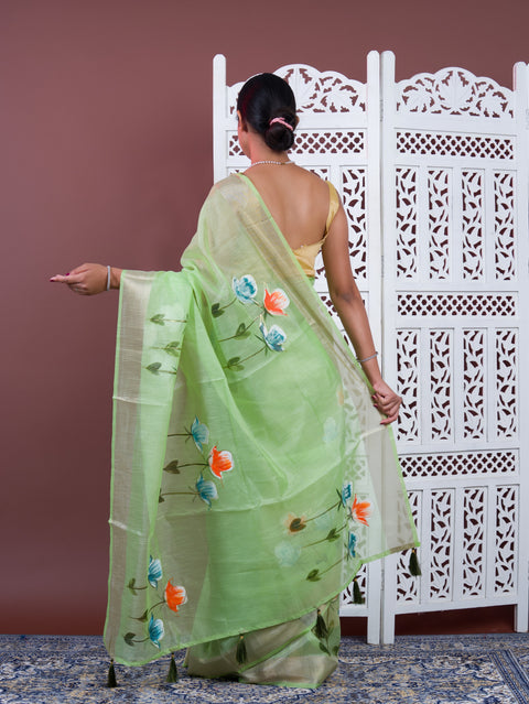 By Printed Saree Wih Casual Wear