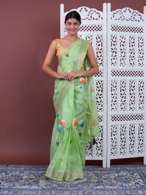 By Printed Saree Wih Casual Wear