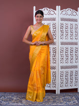 Upada silk Bandhani Zari Work Saree in Yellow colour